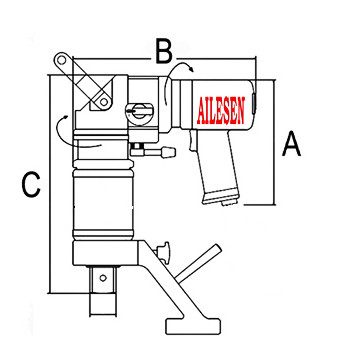 boulons M10-M56 applicables 12000Nm de machine pneumatique de clé dynamométrique